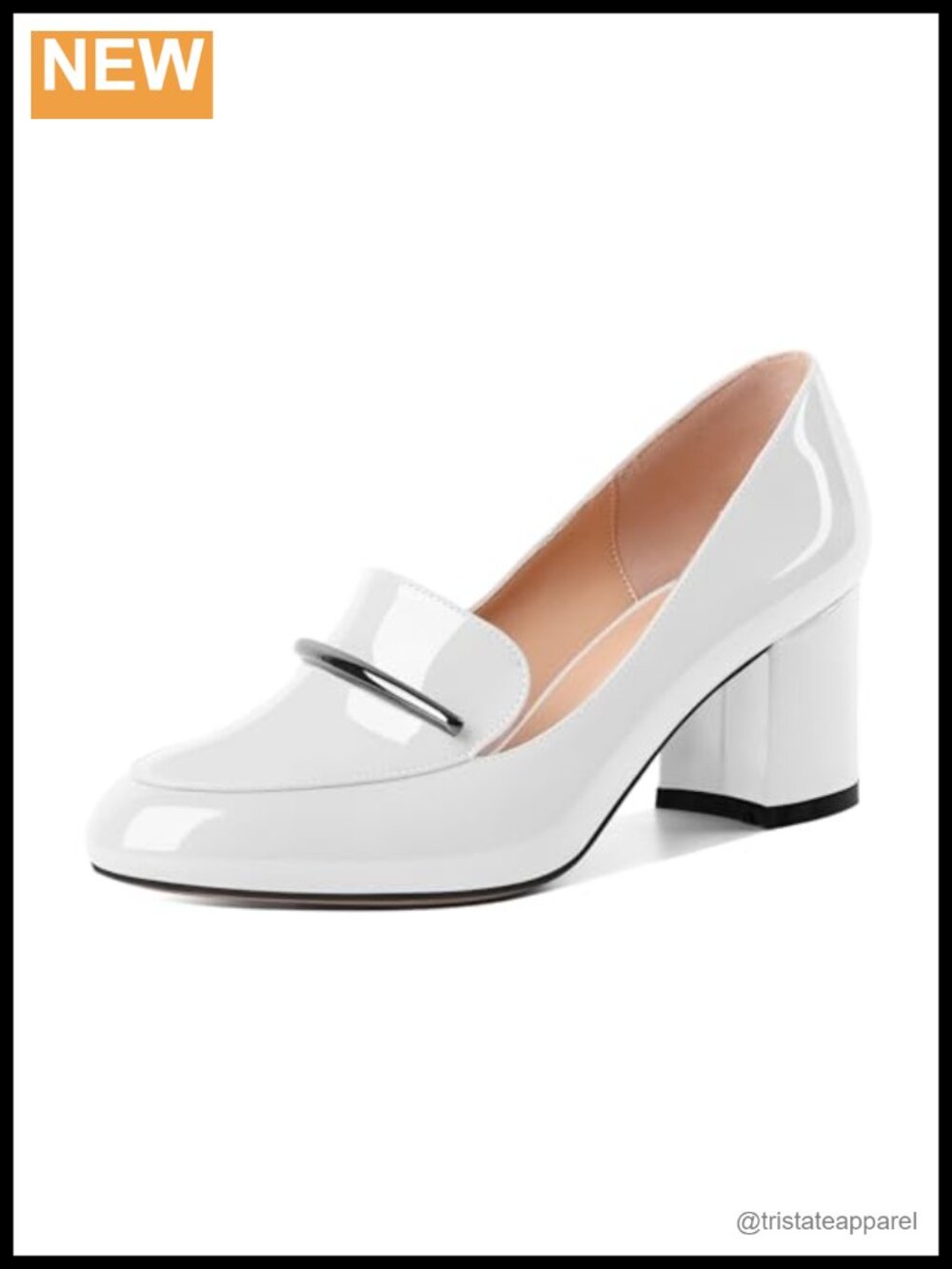 Block Heel Round Toe Slip On Chunky Loafer Dress Pumps Women 2.5 Inch Heels